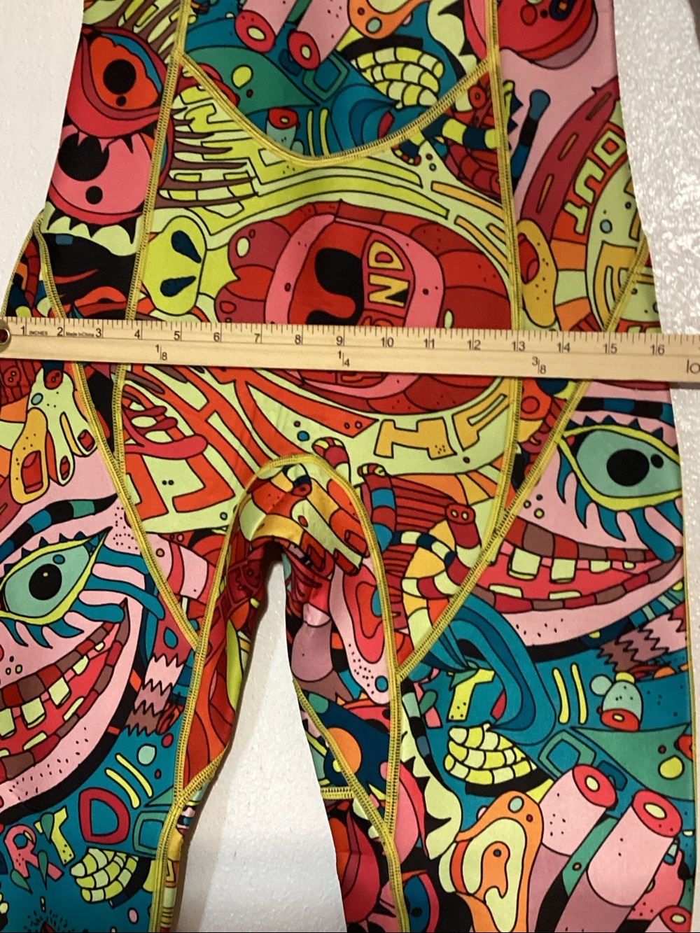 HiSEA Jeas Colorful Abstract Print One-Piece Neoprene Swimsuit - Multicolor - Picture 9 of 16